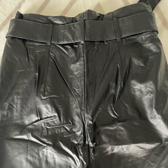 Loved, Dynamite Women’s Faux Black Leather Trousers with Belt Detail size 4 - Picture 6 of 9